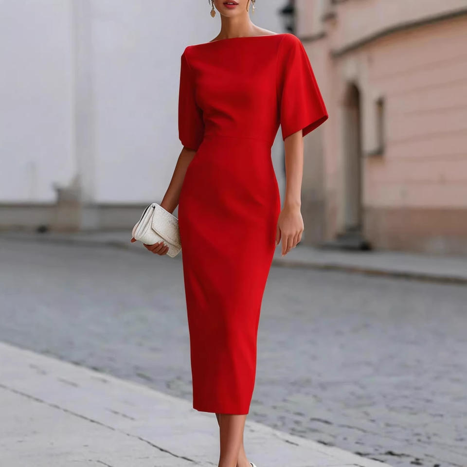 Celeste Boat-Neck Midi Dress — view 1