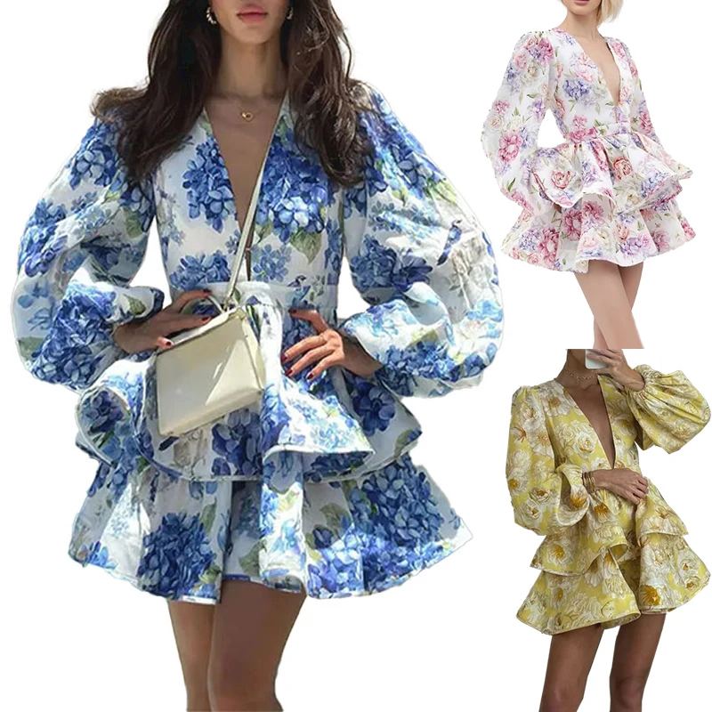 Azura Floral Ruffle Mini Dress — view 1