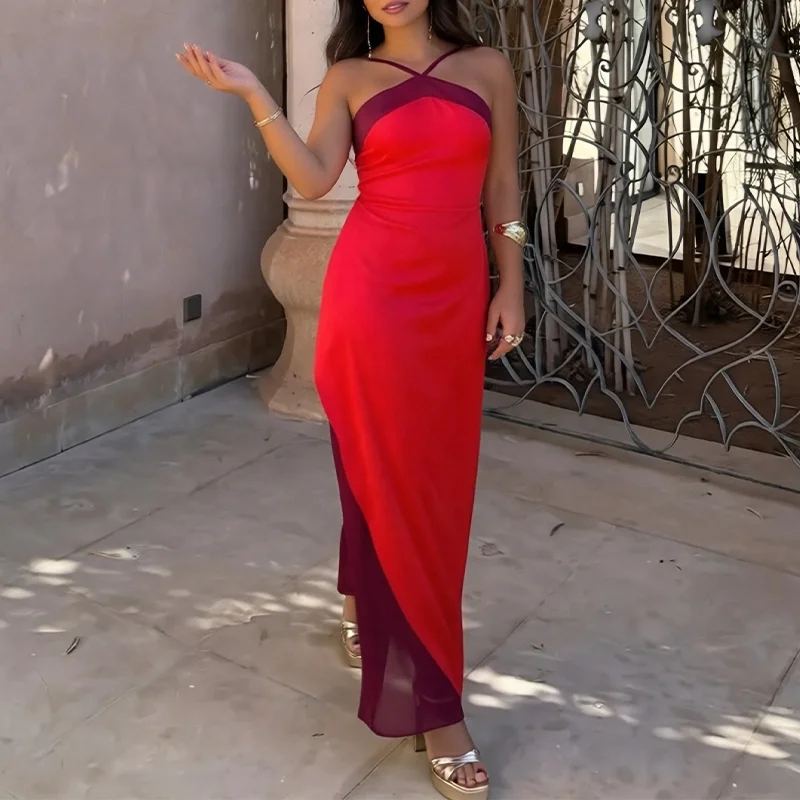Rouge Contrast Maxi Dress — view 1