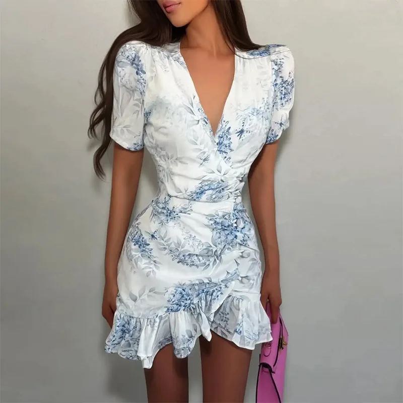Liora Puff-Sleeve Mini Dress — view 1