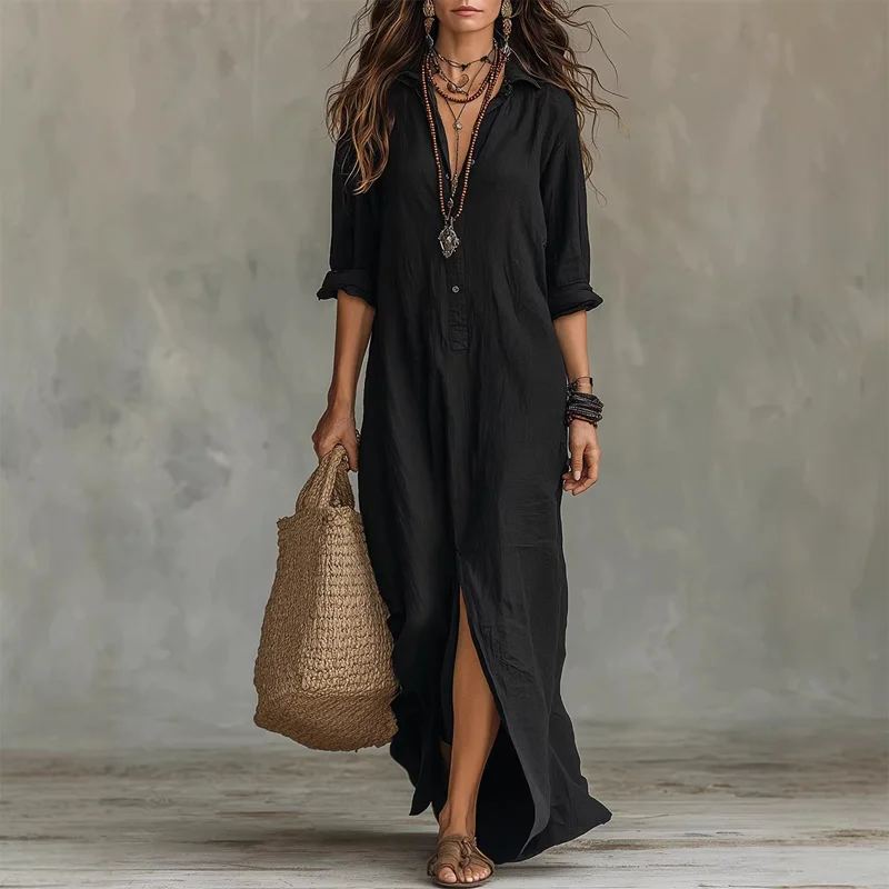 Sahara Relaxed Shirt Maxi Dress — view 1