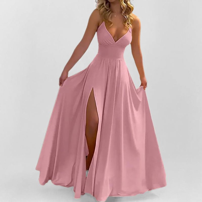 Nala V-Neck Slit Maxi Dress