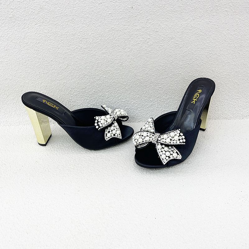 Hana Crystal Bow Mules