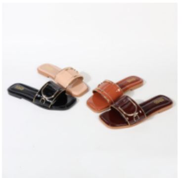 Stella Buckle Flat Slides — photo 1