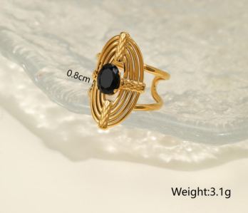 Onyx Oval Statement Ring
