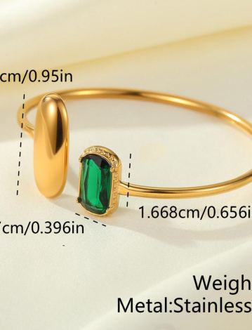 Emerald Open Bangle