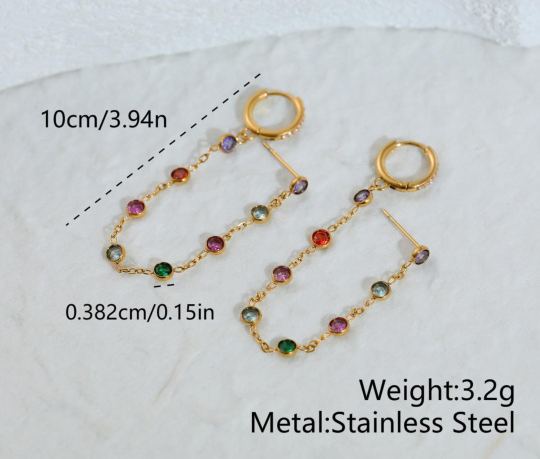 Crystal Chain Drop Earrings