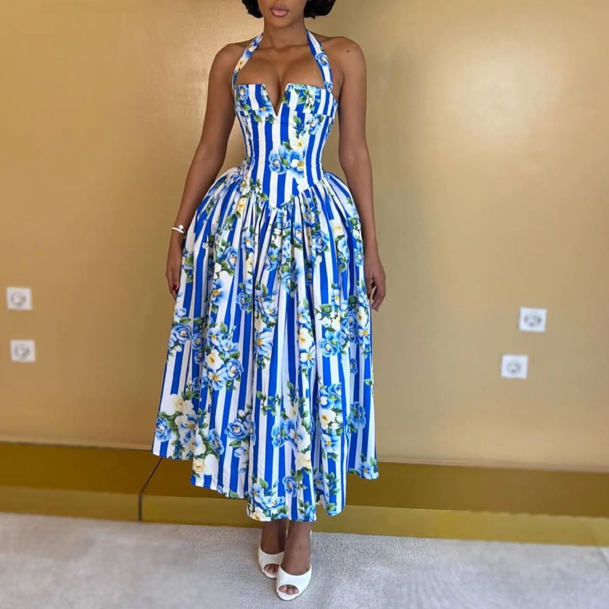 Solene Stripe Midi Dress — photo 3