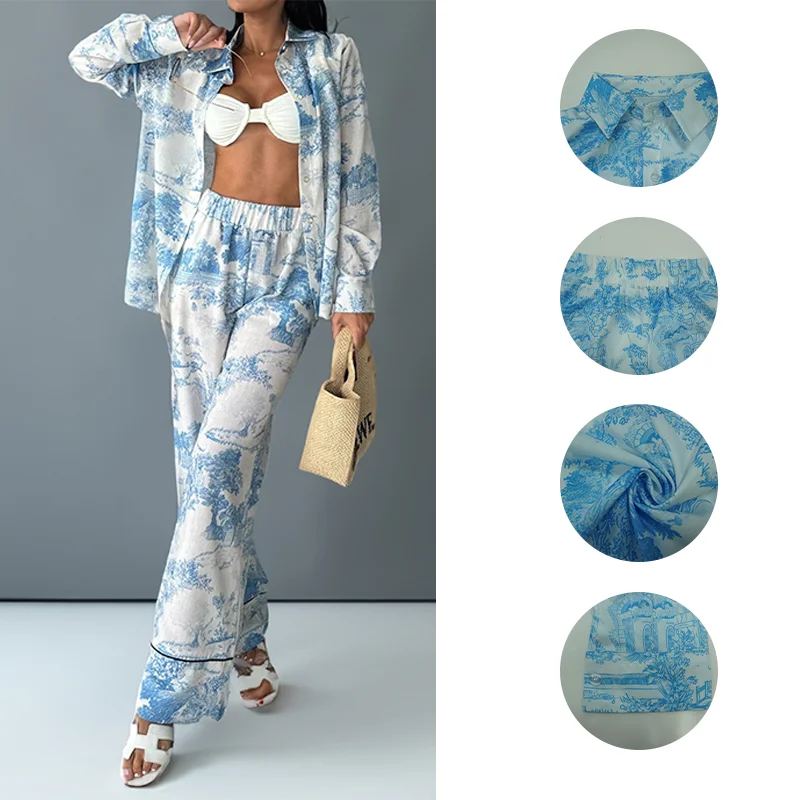 Azure Porcelain Trouser Set — photo 3