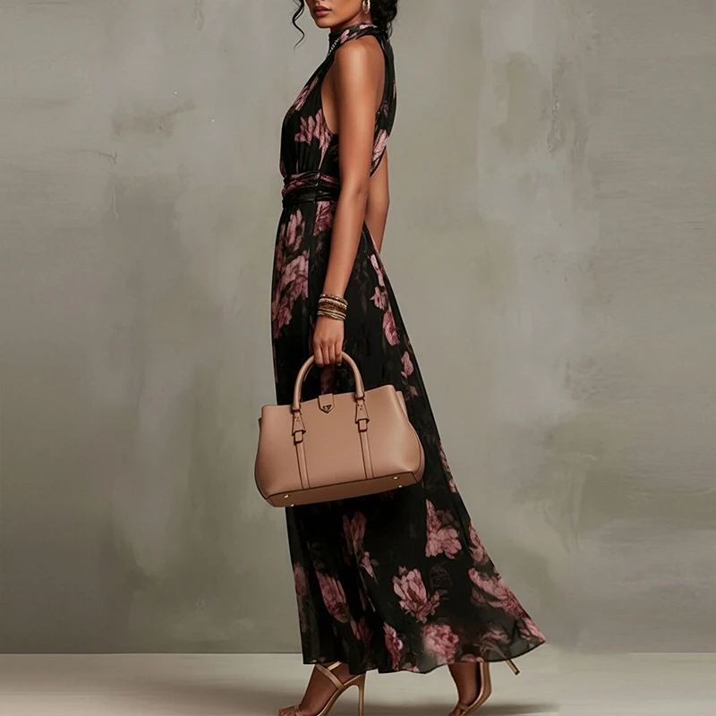 Ivy Botanical Halter Maxi Dress — photo 5