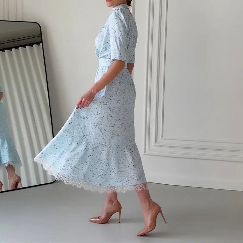 Celestine Lace-Trim Midi Dress — photo 4