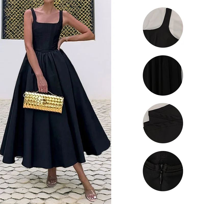 Ebony Square-Neck Midi Dress — photo 2