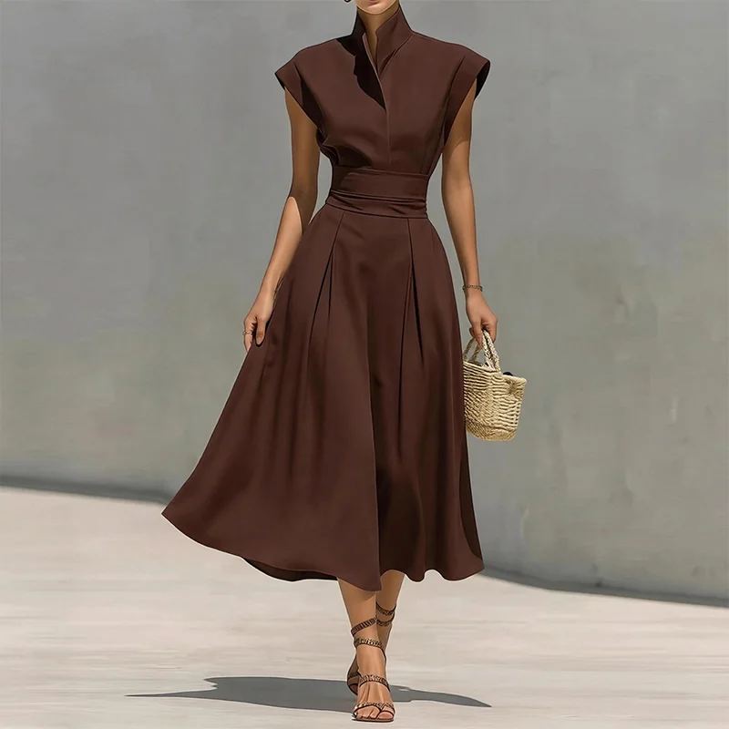 Amelia Stand-Collar Midi Dress — photo 11