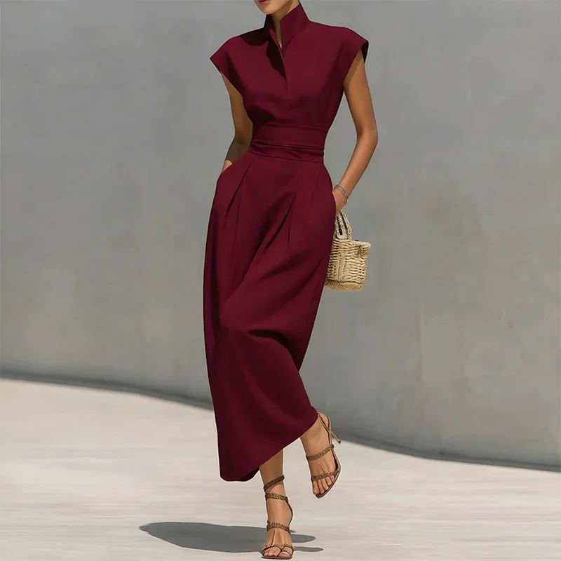 Amelia Stand-Collar Midi Dress — photo 2