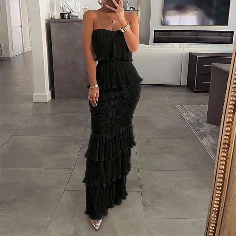 Aria Strapless Ruffle Maxi Dress — photo 6