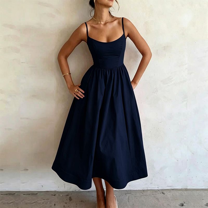 Rosa Square-Neck A-Line Midi Dress — photo 12