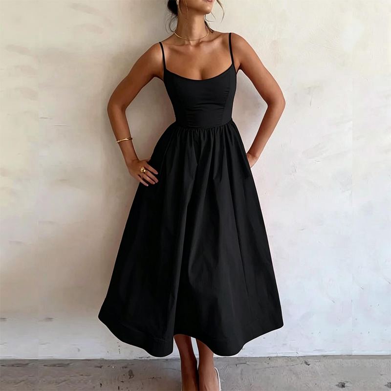 Rosa Square-Neck A-Line Midi Dress — photo 13