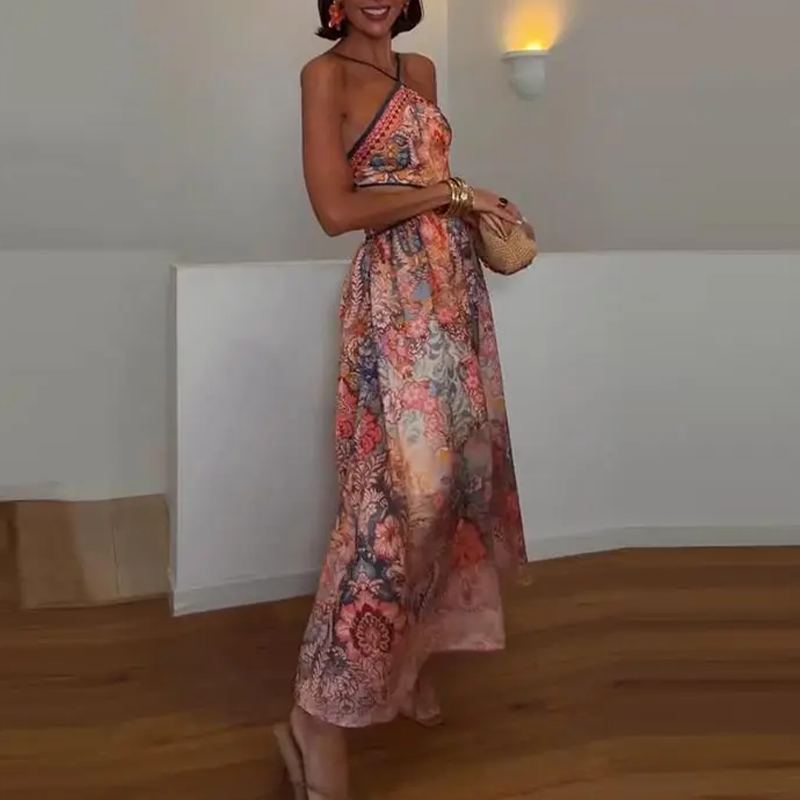 Saffron Paisley Halter Maxi Dress — photo 2