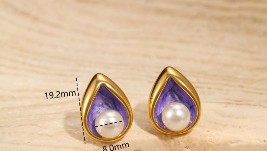 Perla Enamel Teardrop Earrings — photo 2