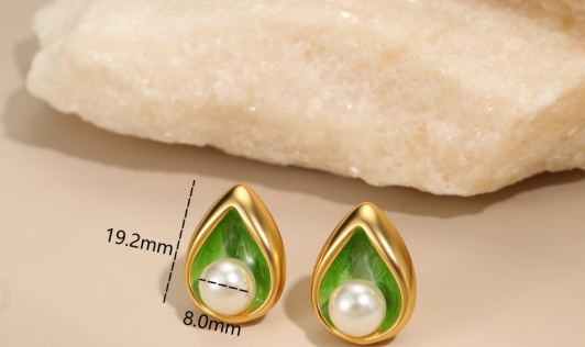 Perla Enamel Teardrop Earrings — photo 3
