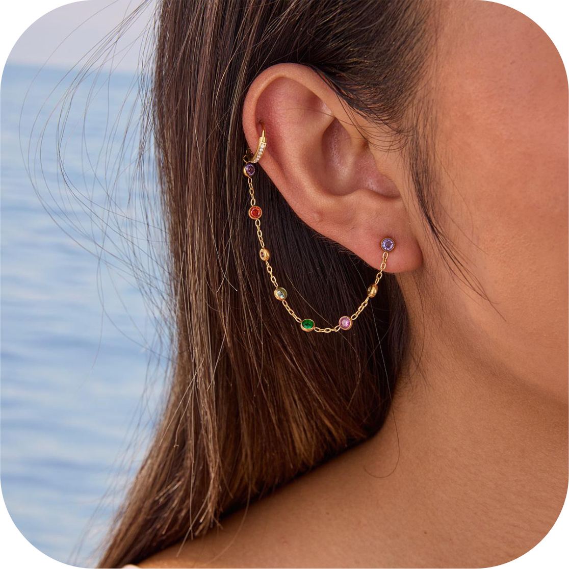 Crystal Chain Drop Earrings — photo 3
