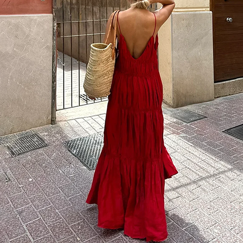 Coralie Pleated Maxi Dress — view 3