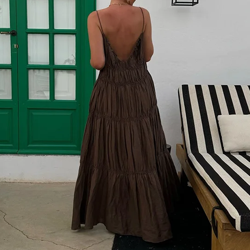 Coralie Pleated Maxi Dress — view 4