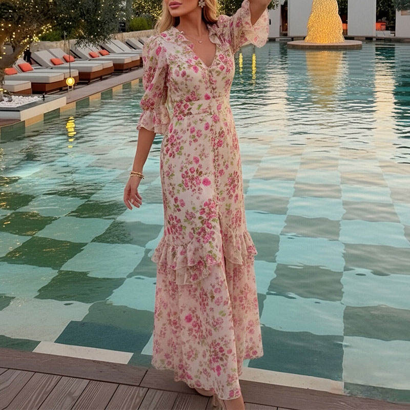 Elara Floral Maxi Dress — view 2